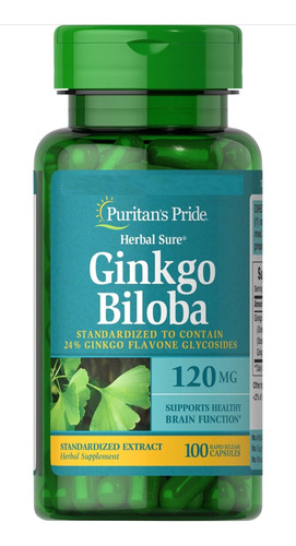 Ginkgo Biloba Americano 100 Cápsulas Sin Gluten Orgánico 