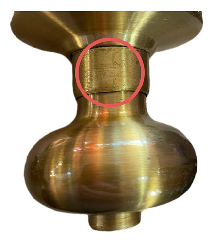 Cerradura Pomo Dorada Llavín Y Botón Con Muy Pequeñas Fallas Dorado Oscuro