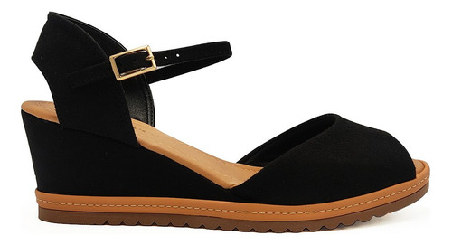 Sandália Bebecê Espadrille Camurça Suede Preto T5874-691