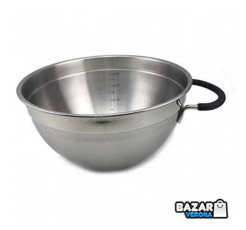 Imagen 1 de 3 de Bowl Batidor Medidor Reposteria Agarre Silicona Acero Grande