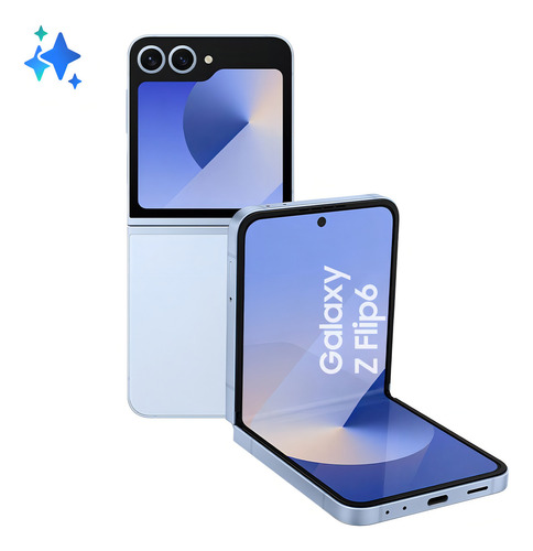 Teléfono celular Samsung Galaxy Z Flip6 5g, 512 GB, 12 GB de RAM, pantalla 6.7, cámara. Dual+ Selfie de 50 megapíxeles, Galaxy Air Blue