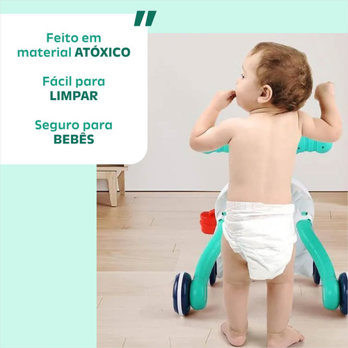 Andador Para Bebê Compacto 2 Em 1 Com Cesta E Com Brinquedos