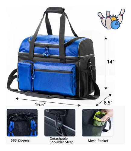 Bolsa De Bola De Bolos De Doble Capa Para Una Sola Bola, Bol