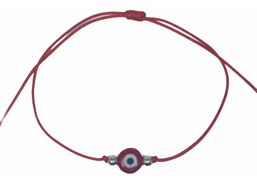 Imagen 4 de 7 de Pulseras Hilo De Protección Para Parejas Ojo Turco Y Plata