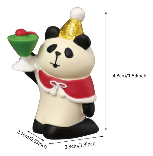 4 Estatuilla En Miniatura De Navidad, Miniestatua De Panda