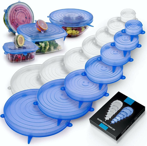 Tapas De Silicona Multiusos - Alimentos Recipientes Set 6 Pc