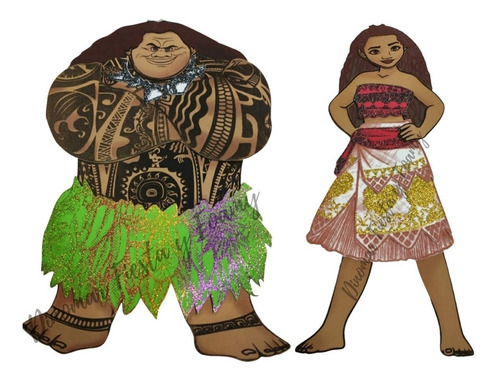 Kit Decorativo Fiesta Feliz Cumpleaños Moana Y Maui 30 Niños
