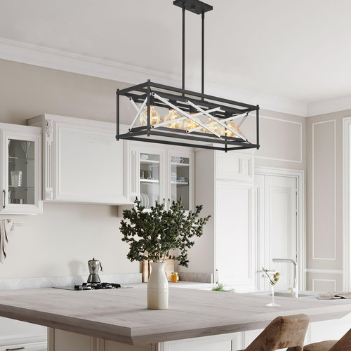 Kira Home Lexington Lámpara Rectangular De 32 Pulgadas Para