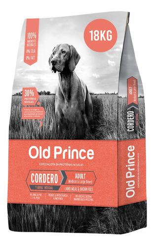 Alimento Old Prince Special Recipe Dermadefense para perro adulto de raza mediana y grande sabor cordero y arroz en bolsa de 18kg