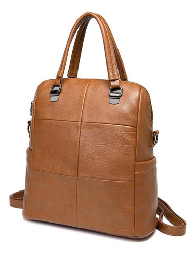 Mochila Antirrobo Impermeable De Cuero Genuino Para Mujer