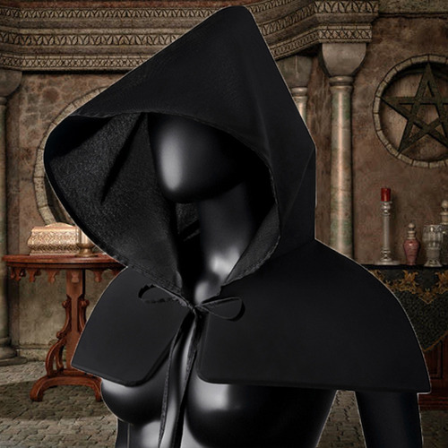 Capa De Fantasia De Vampiro, Gótica Medieval, Preta, Capa De