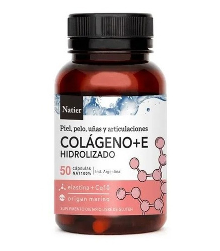 Natier Colágeno Hidrolizado Vit E Coenzima Q10  X50 Cápsulas