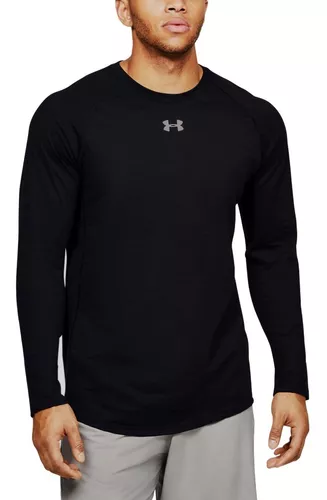 Playera Manga Larga Under Armour - Heatgear Negro Ceñido