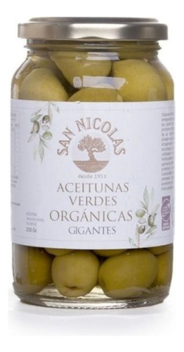 Aceitunas Verdes Orgánicas En Salmuera San Nicolás 3 X 250gr