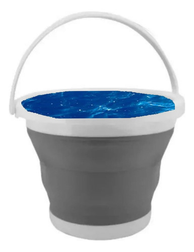Balde Retratil Silicone Com Alça Cinza Funcional Clink