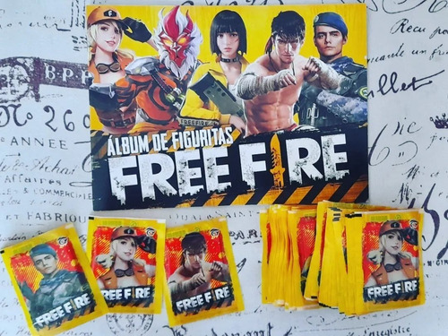 .- Pack Album Free Fire + 50 Sobres Sellados