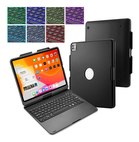 Huafly iPad Pro Funda Teclado Delgado Portatil Giratorio