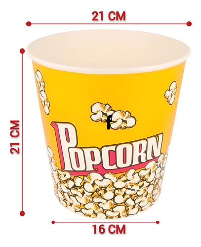 Pack X100 Vasos Cabritas Popcorn 170 Oz Diseño Balde 21x21cm