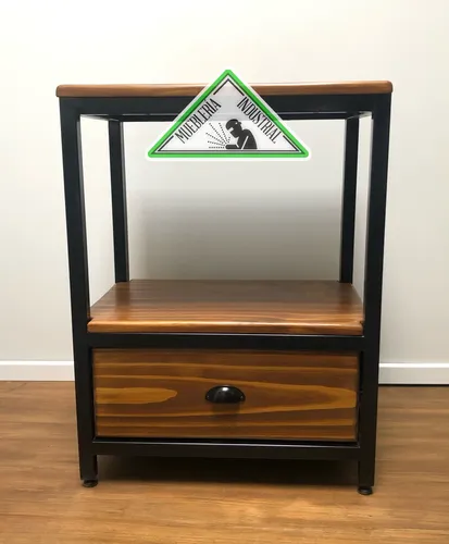Mueble Para Bacha Baño Madera Y Hierro Estilo Industrial