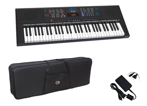 Teclado Spring 5/8 Tc-261 C/ Fonte, Capa, Suporte Partitura