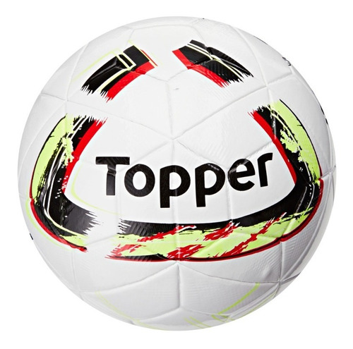 Bola De Futebol Campo Samba Training 4 Topper Cor Branco Preto e Amarelo