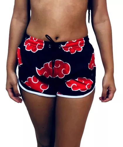 Kit Short Casal Naruto Akatsuki Nuvens Combinando Conjunto