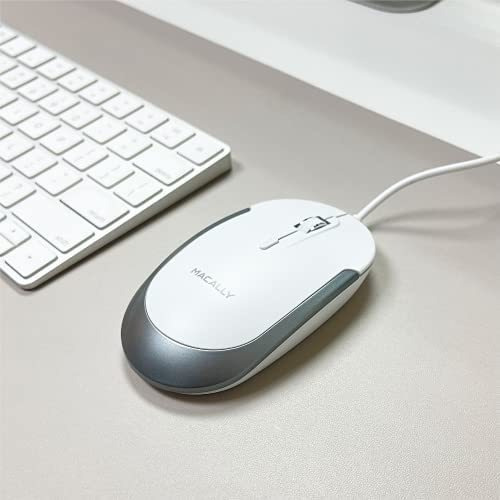Mouse Macally Con Cable/blanco