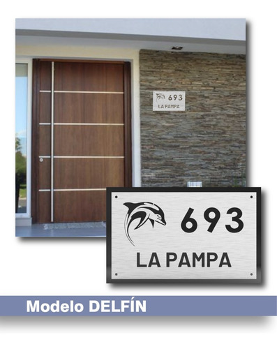 Imagen 6 de 10 de Placa Acero Inoxidable Número Frente De Casa Dirección
