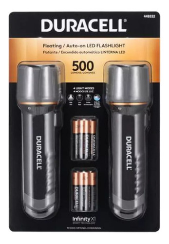 Linterna Duracell 500 Lúmenes Resistente Al Agua X 2 Unid.