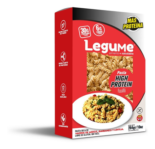 Pastas Fusilli High Protein Gluten Free Legume 1x284 G.