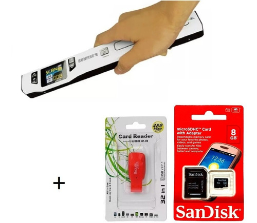Scanner Portátil De Mão Sunfire Ts2l + Cartão Sandisk 8gb 