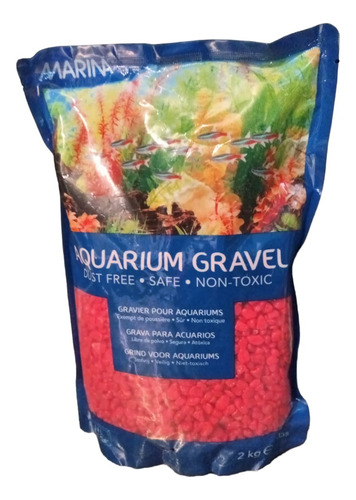 Marina Aqua Gravel Grava Para Acuarios Roja Hagen 2 Kg