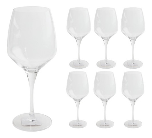 Jogo De 6 Taças De Cristal Para Vinho Terroir 670ml - Nude 