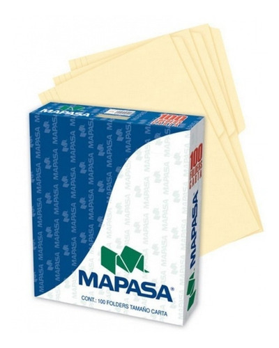 Folders Tamaño Carta Color Crema Paquete C/100 Pzs Carpeta 