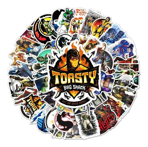 Mortal Kombat - Set De 50 Stickers / Calcomanias / Pegatinas