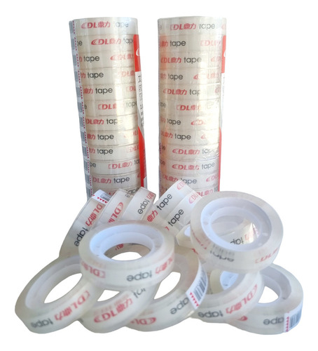 Cinta Autoadhesiva Escolar Oficina 20 Mts X 28 Unidades Color Transparente Lisa