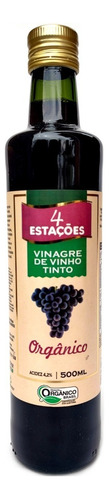 Vinagre Vinho Tinto Organico 500ml 4 Estaçoes