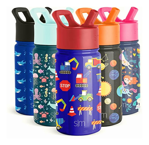 Simple Modern Kids Water Bottle With Straw Insulated Color -under Construction