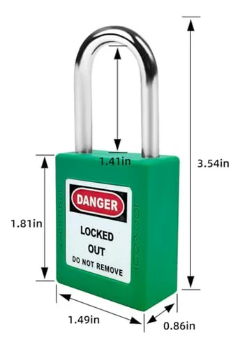 Candados Loto Verde Set-10pcs, Seguridad Eléctrica Osha