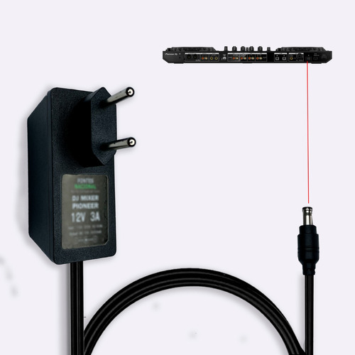 Cabo De Força 12v 3a Bi-volt Para Ddj 1000 E Ddj 1000 Srt  