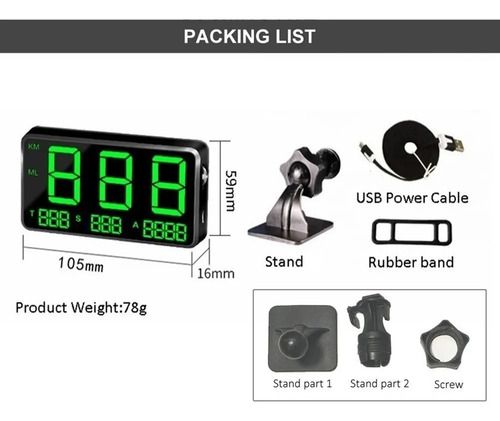 Alarma Digital Multifunción Con Velocímetro Gps Y Pantalla H