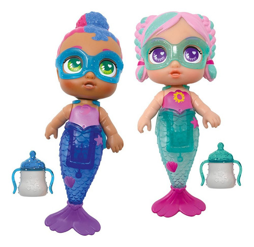 Mini Muñecas Super Cute Sirena X2 Con Mamadera Shp Tunishop