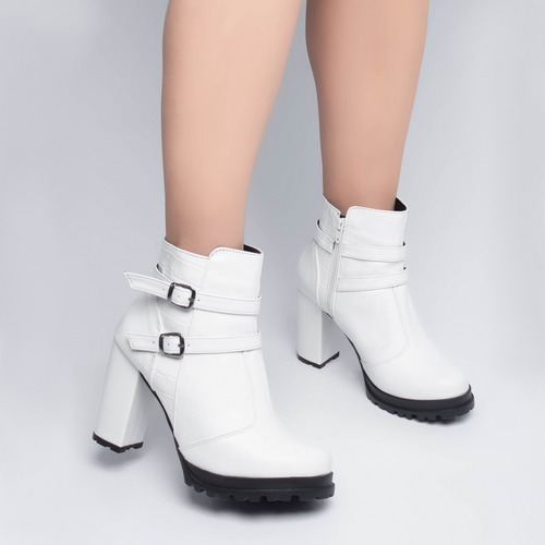 Imagem 4 de 4 de Bota Cano Médio Salto Grosso 10cm Altura Macia Confortável