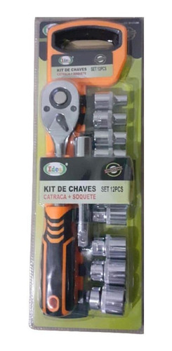 Kit Chave De Catraca Sextavado 1/2 Com Soquetes 12 Peças