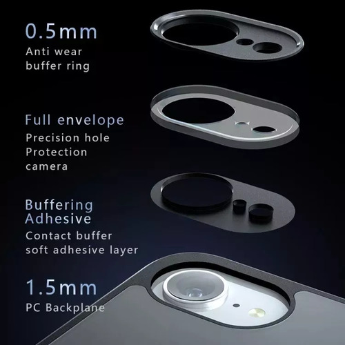 ~. Capa Preta Fosca Durável À Prova De Choque Para Iphone16e