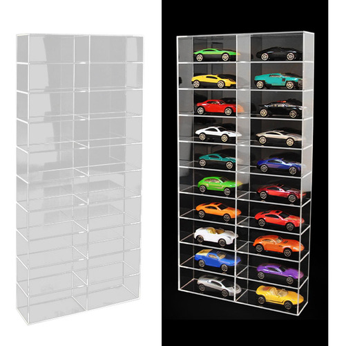 Acrílico 1/64 Escala Modelo Car Display Case 20 Rejillas