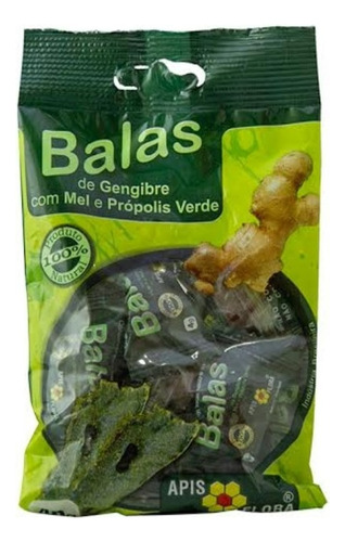 Balas Gengibre Mel E Própolis Verde (10x4g) 40g - Apis Flora