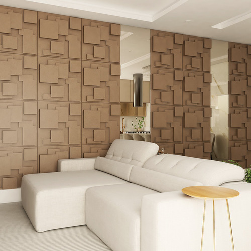 Imagem 9 de 10 de 10m² Quadratto Revestimento 3d Decorativo +3 Fita Dupla Face