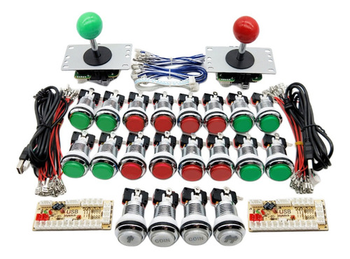 Botones Arcade Para 2 Jugadores Y Kit De Joystick Estilo6