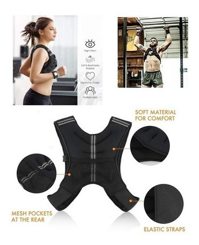 Chaleco Con Carga Peso 10 Kg Neoprene + Tobillera 2 Kg